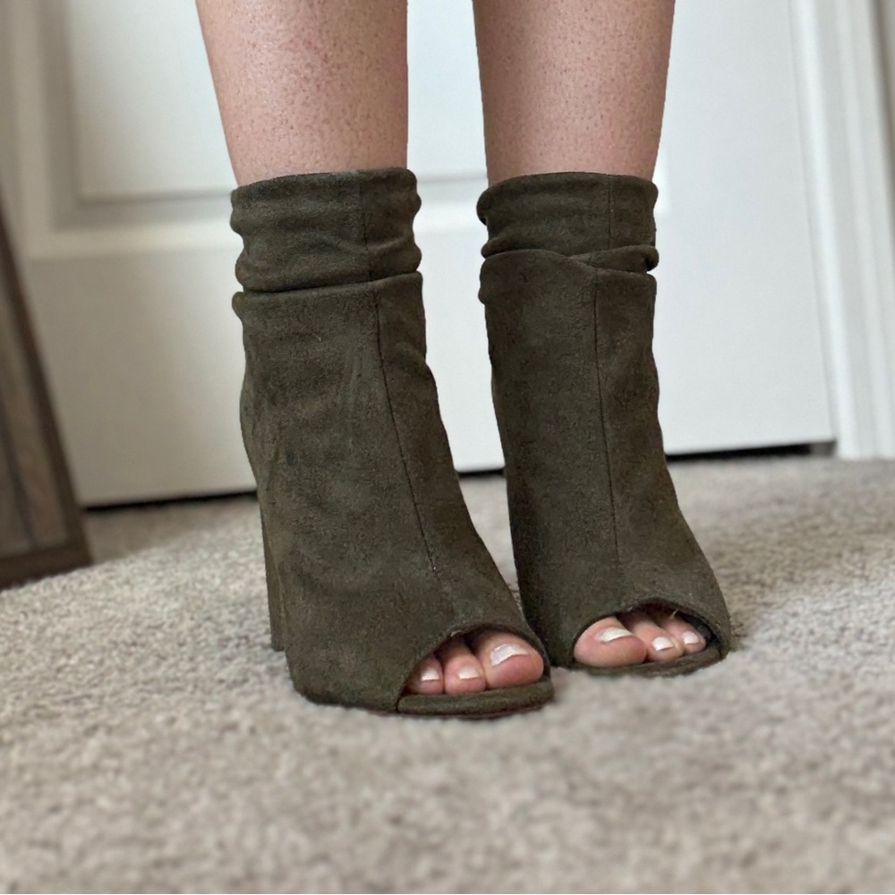 Green Ankle Booties with Sleek Design